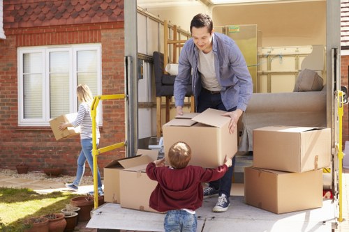 A moving van being loaded for a local Locksbottom house move