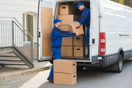 Boxes and furniture being loaded for a house removal in Locksbottom