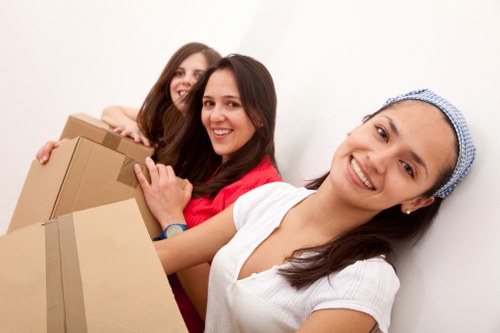 Boxes and household items prepared for removals near Locksbottom